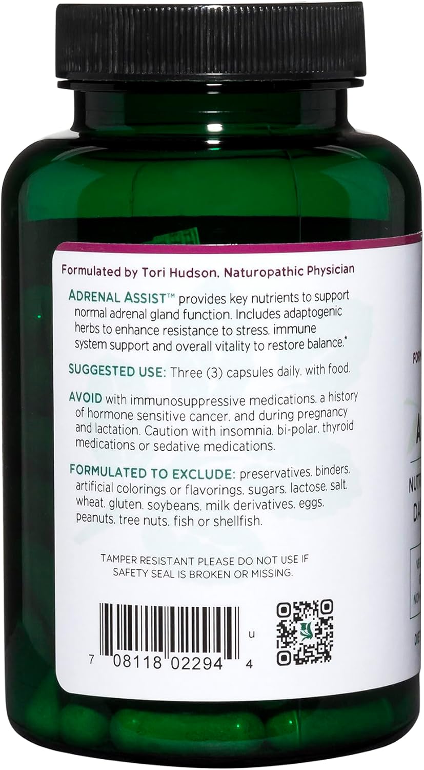 Vitanica Adrenal Assist Capsules - Vegan Adrenal Support Supplement (90 count)