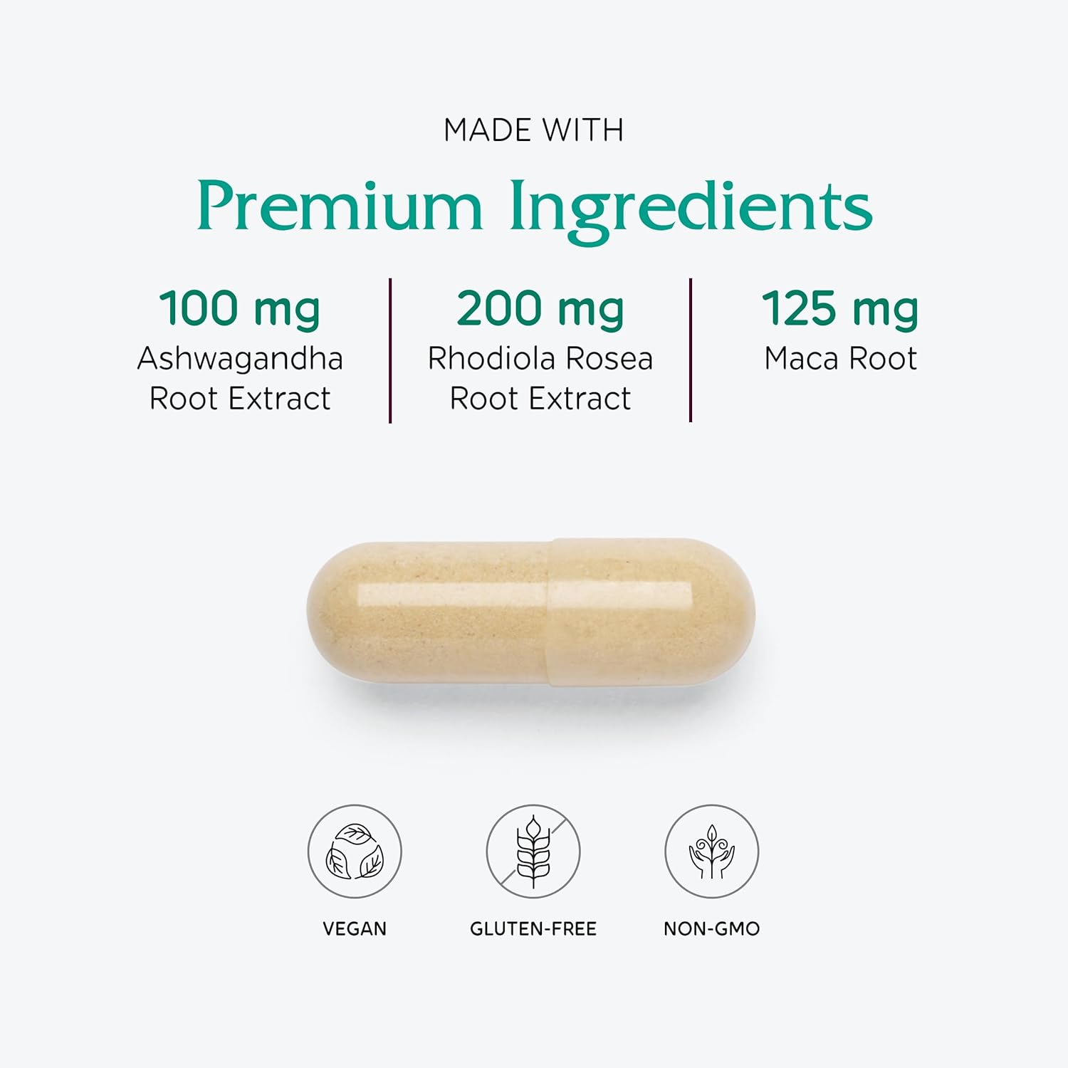 Vitanica Adrenal Assist Capsules - Vegan Adrenal Support Supplement (90 count)