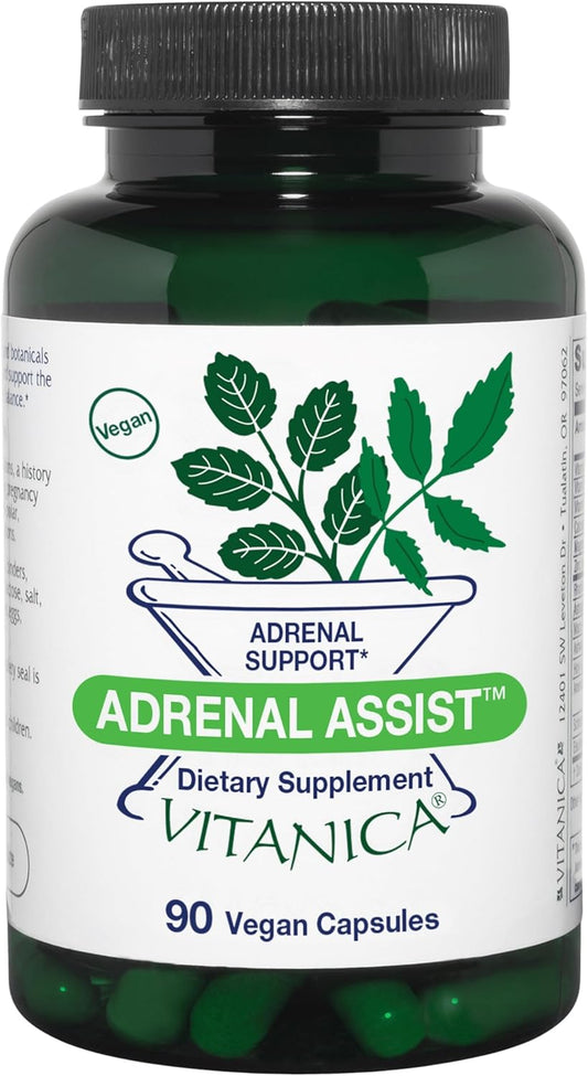 Vitanica Adrenal Assist: Vegan Adrenal Support Supplement - 90 Capsules