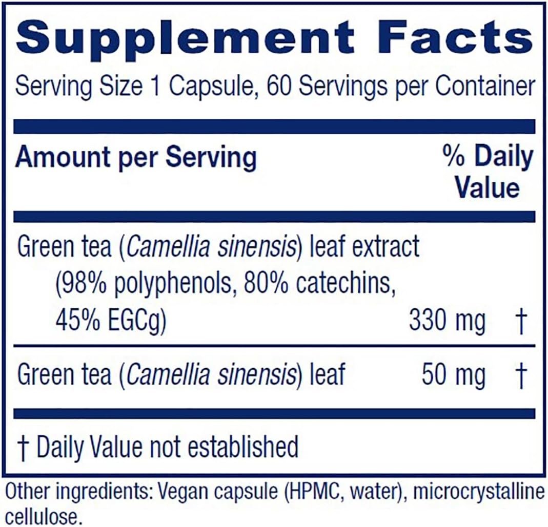 Vitanica Green Tea Polyphenols 330mg Antioxidant Supplement for Immune & Breast Health - 60 Caps Vegan