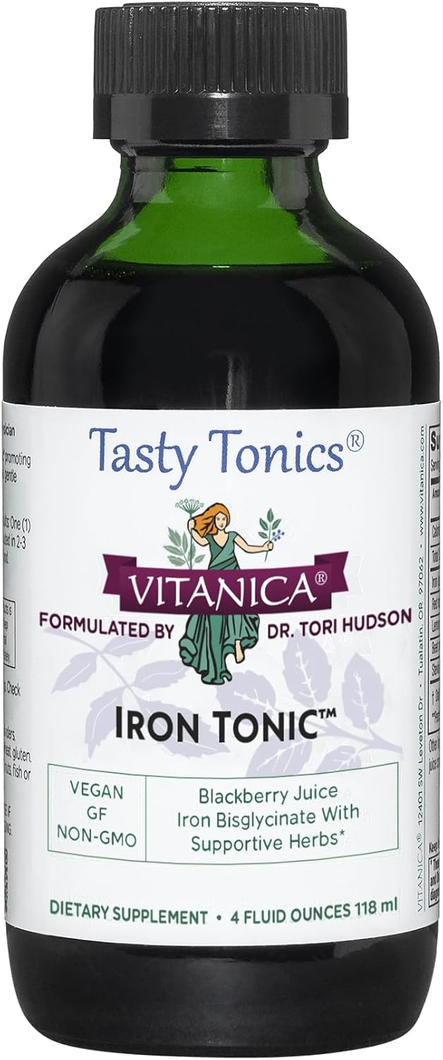 Vitanica Liquid Iron Supplement for Red Blood Cell Support - Vegan - 4 Ounce Bottle