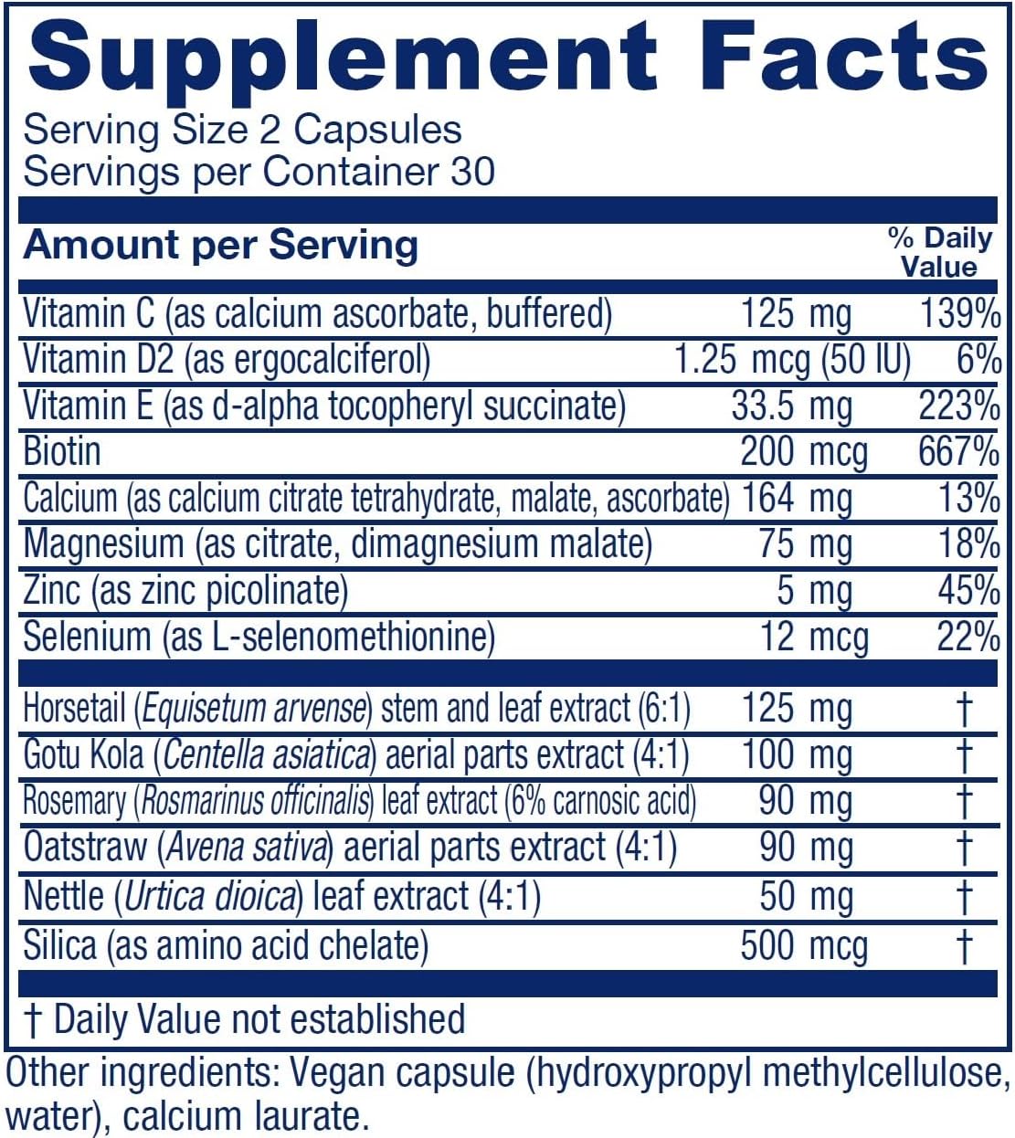 Vitanica Luminous Vegan Hair Skin and Nail Support Capsules - 60 Count