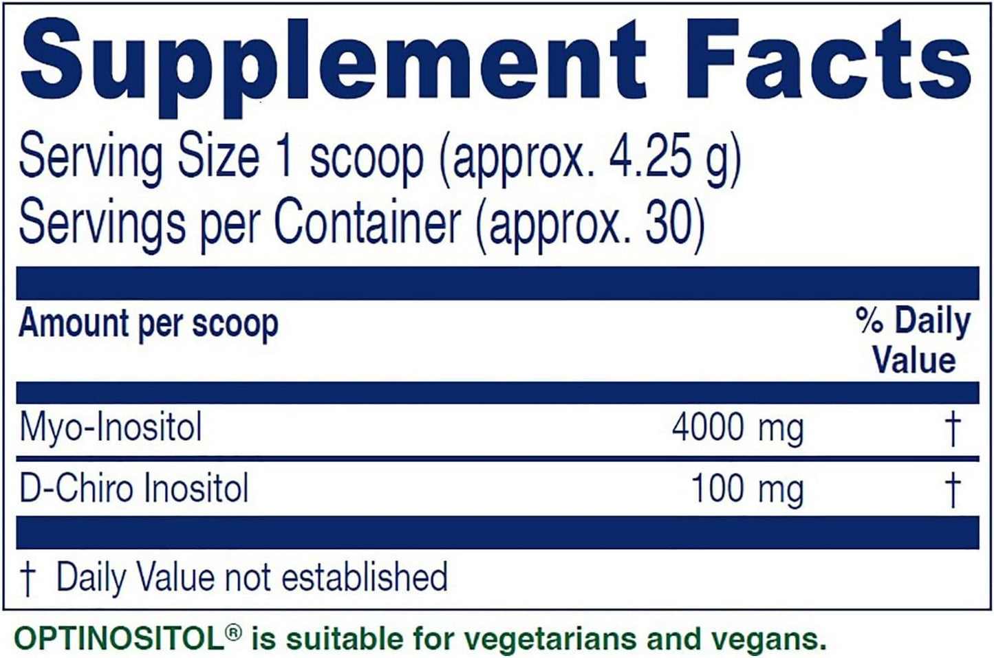 Vitanica Optinositol - Women's Health Supplement for Ovulation Support - 4000 mg Myo-Inositol & 100 mg D-Chiro Inositol - Pro Logo - 4.4 Oz Bottle