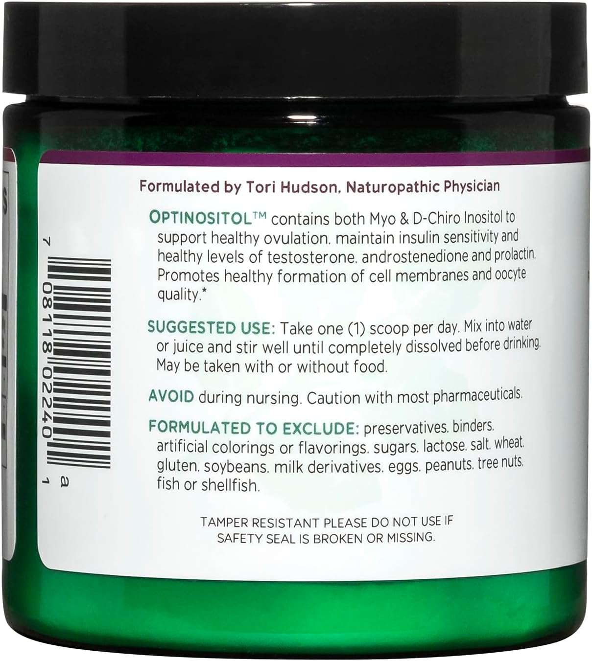 Vitanica Optinositol Powder - 4100mg Myo-Inositol & D-Chiro Inositol, 30 Day Supply - Ovulation & Fertility Support for Women - Gluten Free, Non-GMO, Vegan - 4.4oz