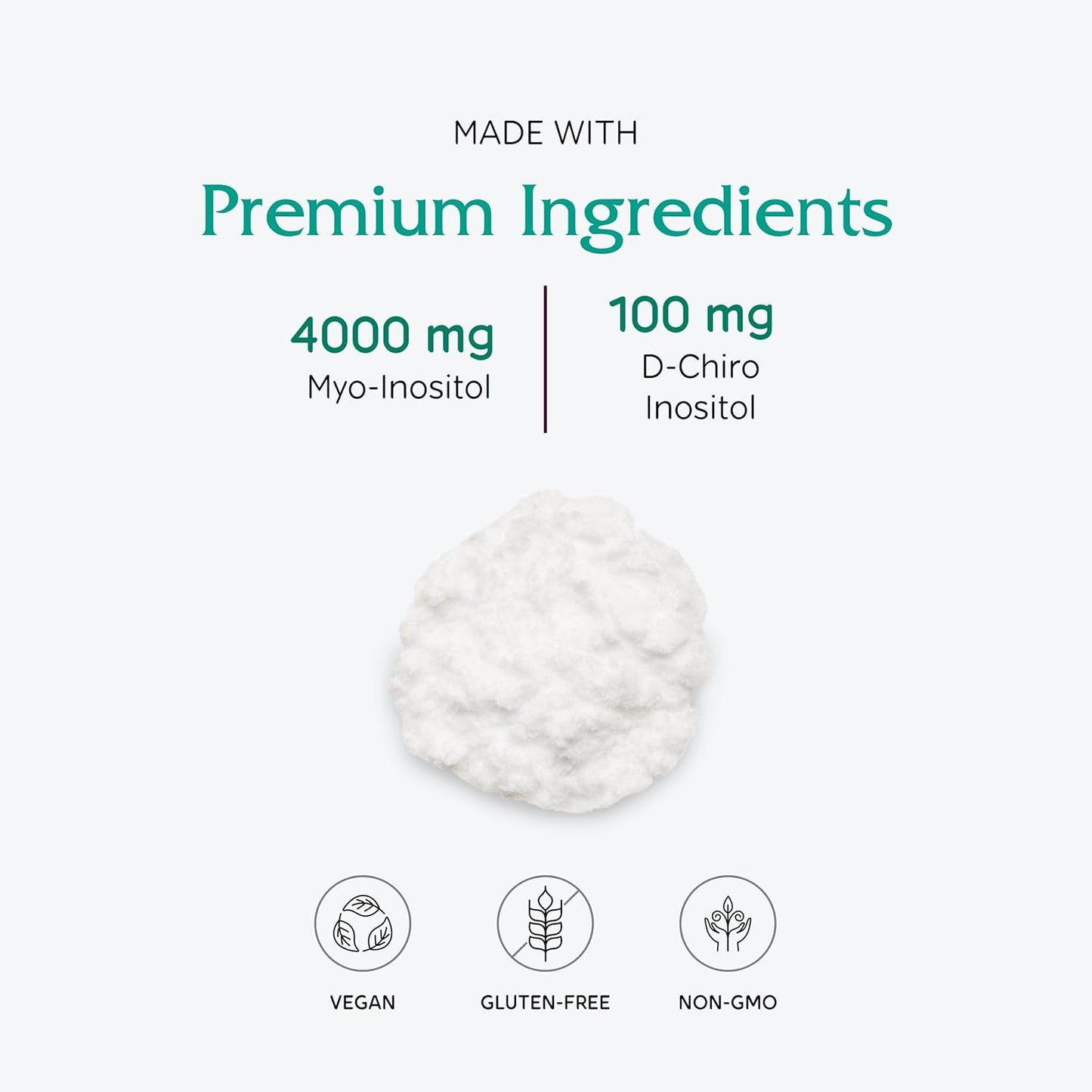 Vitanica Optinositol Powder - 4100mg Myo-Inositol & D-Chiro Inositol, 30 Day Supply - Ovulation & Fertility Support for Women - Gluten Free, Non-GMO, Vegan - 4.4oz