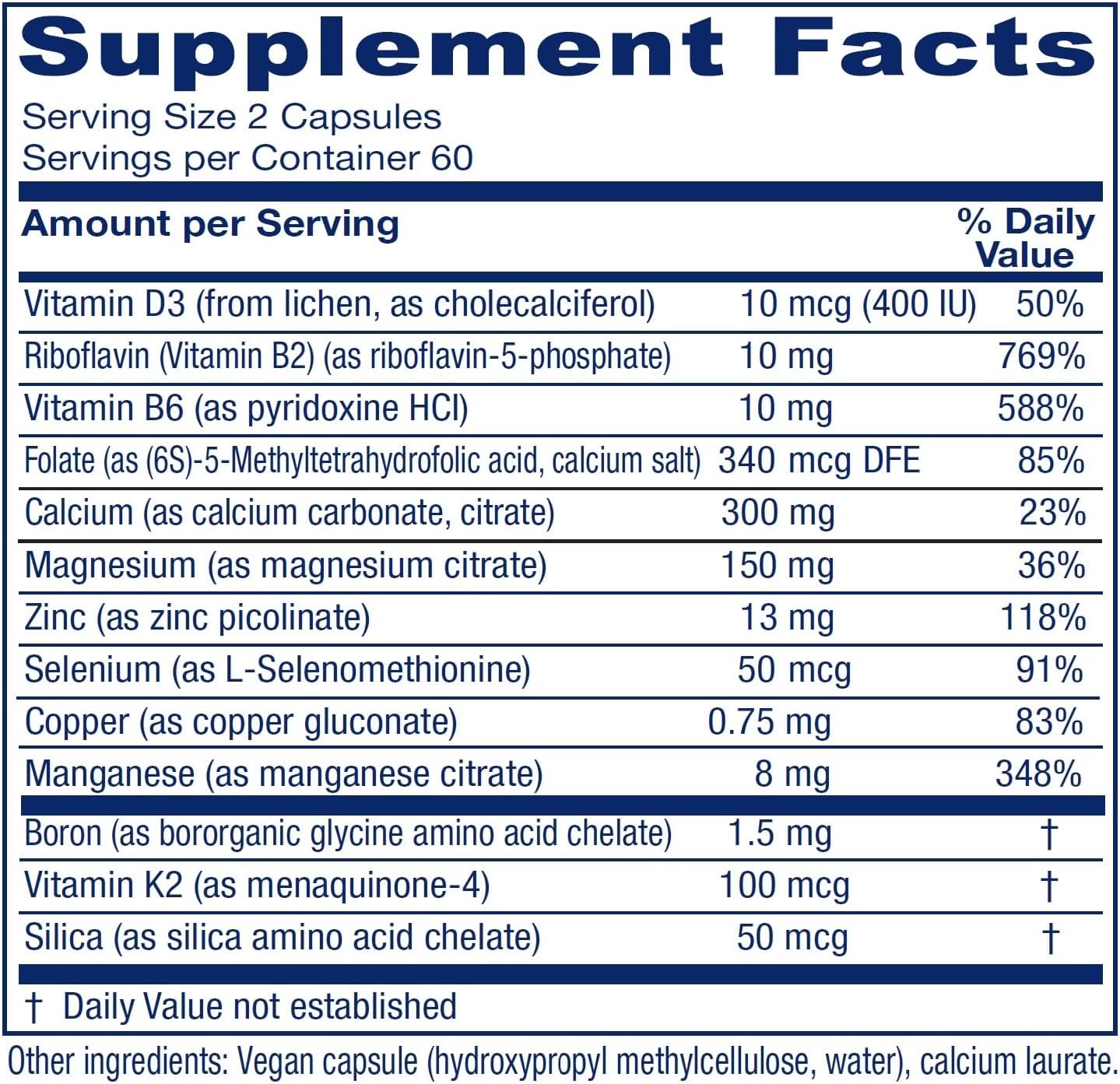 Vitanica OsteoBlend Vegan Bone Support Capsules - 120 Count