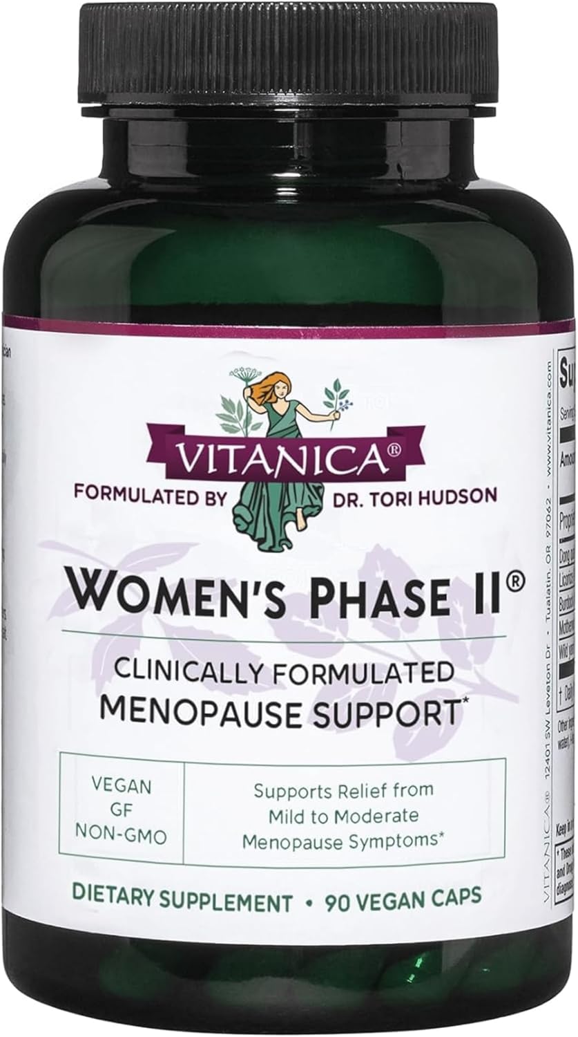 Vitanica Phase II Menopause Support Vegan Capsules for Women - 90 Count