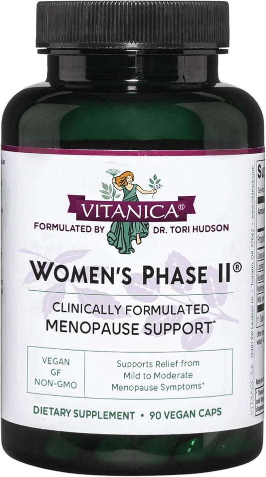 Vitanica Phase II Menopause Support Vegan Capsules for Women - 90 Count