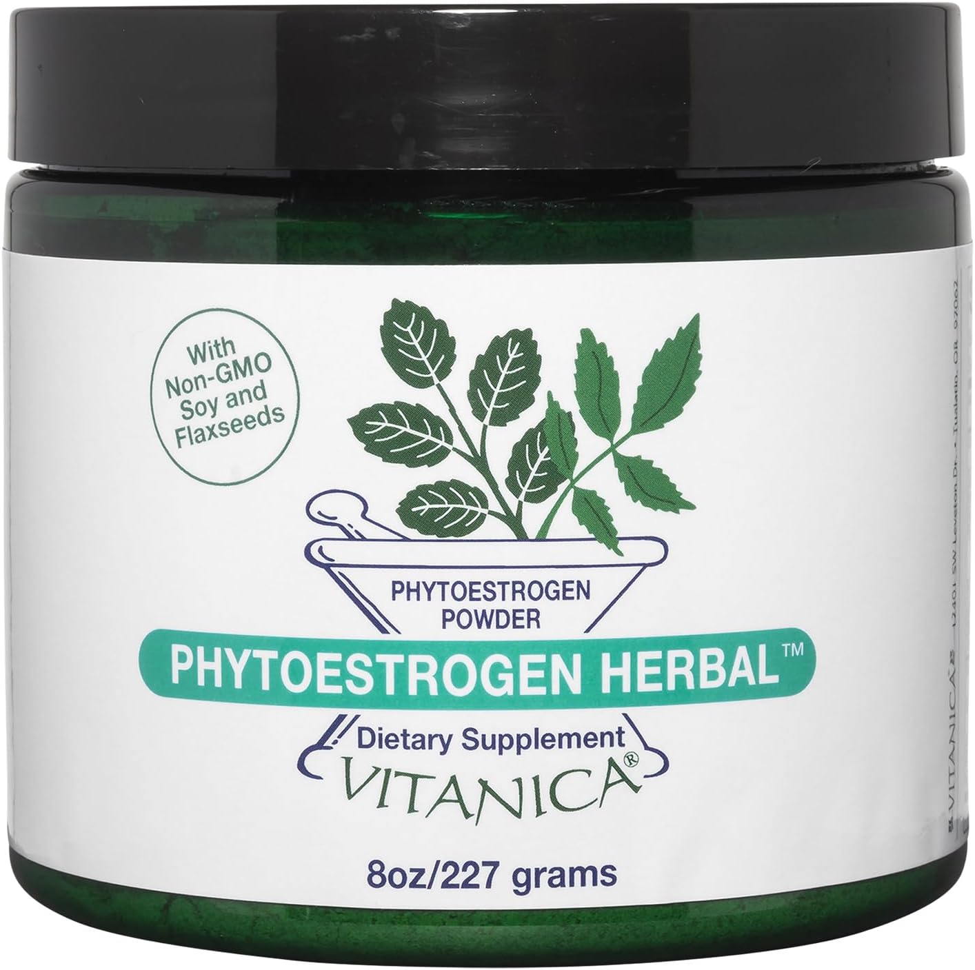 Vitanica Phytoestrogen Herbal PMS & Menopause Relief Powder - Non-GMO Hormone Balance Supplement for Women with Soy Isoflavones, Vegan Formula for Night Sweats & Hot Flashes (8 Oz)
