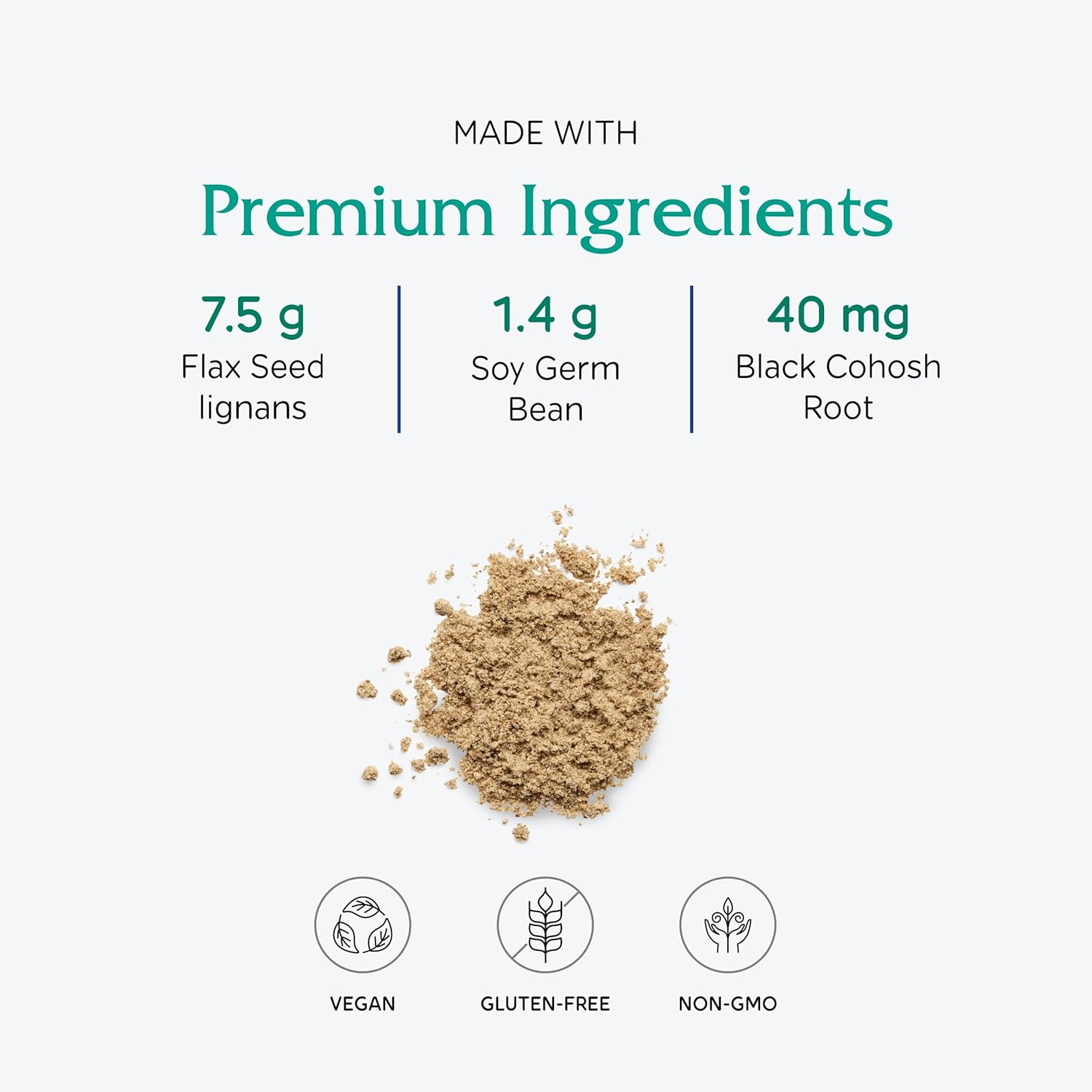 Vitanica Phytoestrogen Herbal PMS & Menopause Relief Powder - Non-GMO Hormone Balance Supplement for Women with Soy Isoflavones, Vegan Formula for Night Sweats & Hot Flashes (8 Oz)