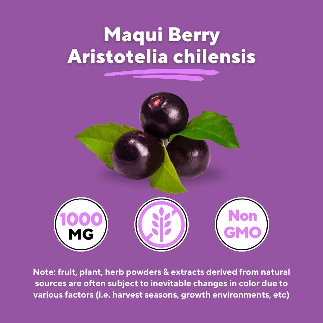 Vitapia Maqui Berry 1000mg Supplement - Vegan, Non-GMO, Gluten-Free - 180 Veggie Capsules