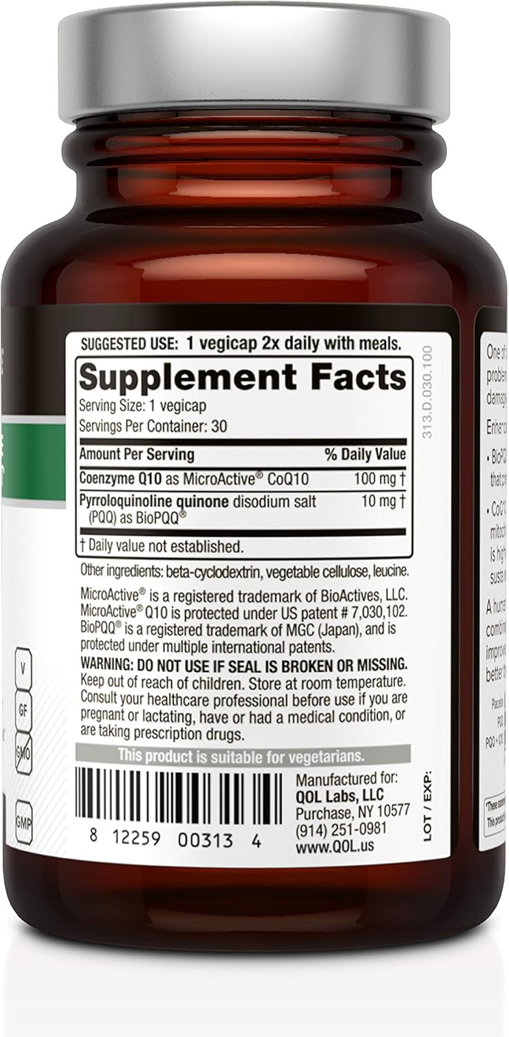 VitaPQQ Premium Supplement for Anti-Aging, Memory, Energy, and Heart Health - 30 Vegicaps