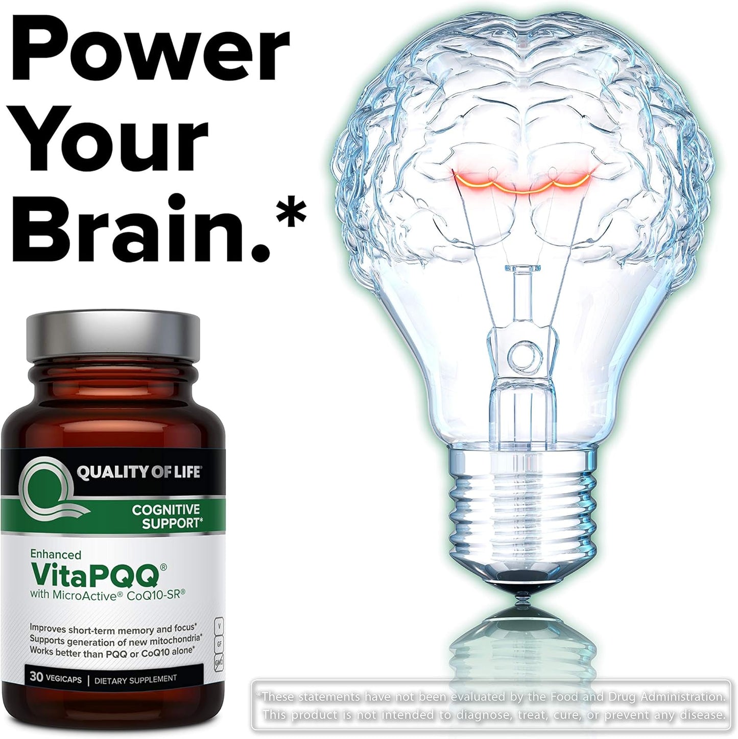 VitaPQQ Premium Supplement for Anti-Aging, Memory, Energy, and Heart Health - 30 Vegicaps