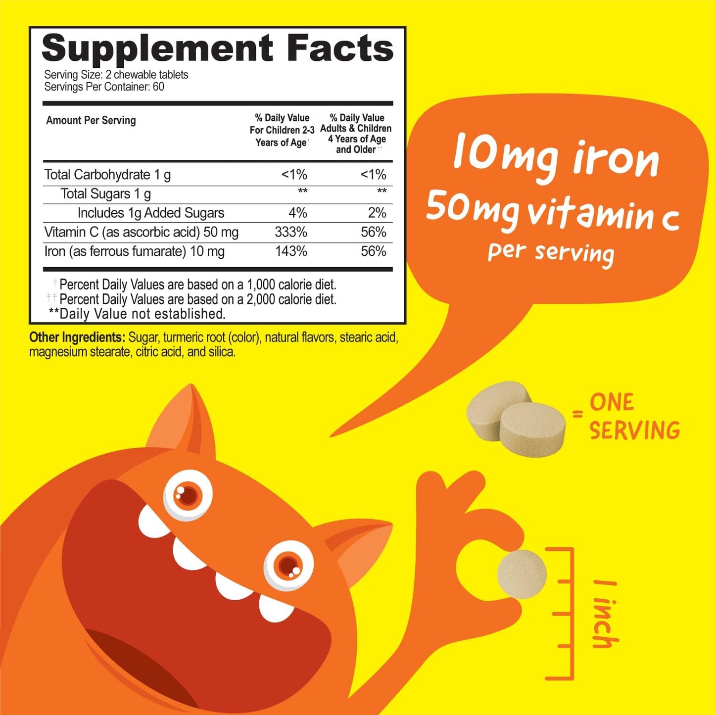 VitaWorks Kids Immune Support Chewables Bundle - Iron, Vitamin C, Elderberry, Zinc - 10mg Iron