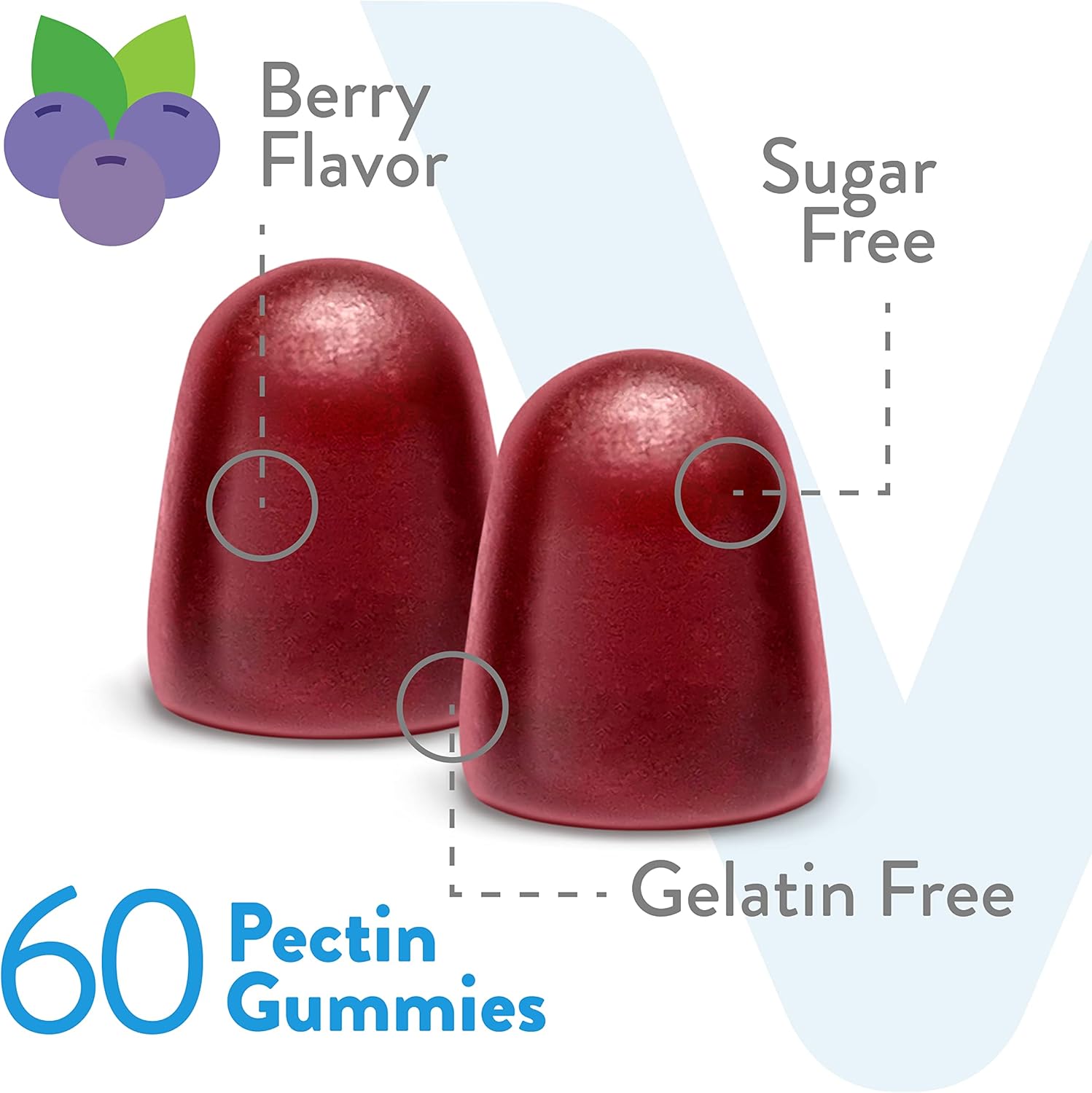 Viteey Vitamin D3 Gummies 2000 IU for Adults & Teens - Sugar-Free Berry Flavored Immune Boost - Bone, Joint, Muscle Health - Vegetarian, Gelatin, GMO-Free