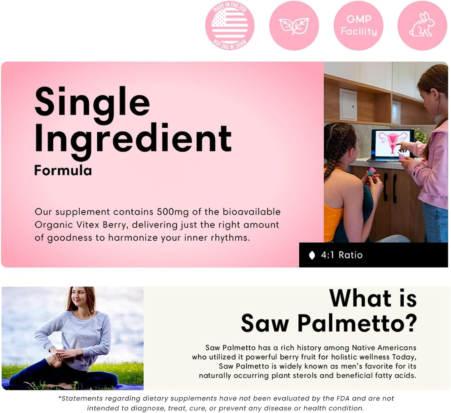 Vitex Chasteberry Capsules for Hormone Balance in Women - PCOS and Menstrual Cycle Support - Fertility and PMS Aid - 500mg, 60 Count