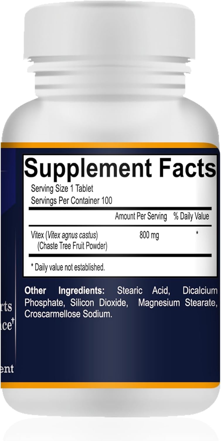 Vitex Chasteberry Extract Tablets for Women - Hormone Balance, Fertility & Menopause Support - 100 Day Supply