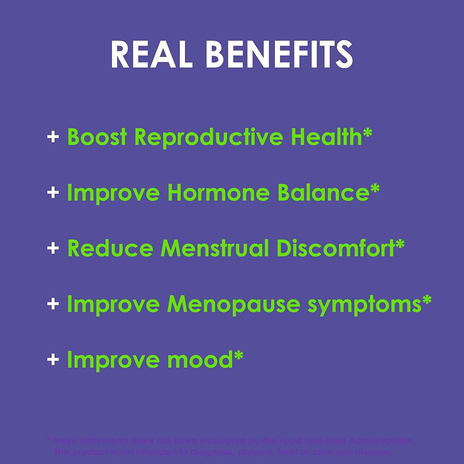 Vitex Plus 650mg Chasteberry Supplement for Women - Promotes Fertility, Hormone Balance, PMS Relief, Menopause Support - 60 Capsules