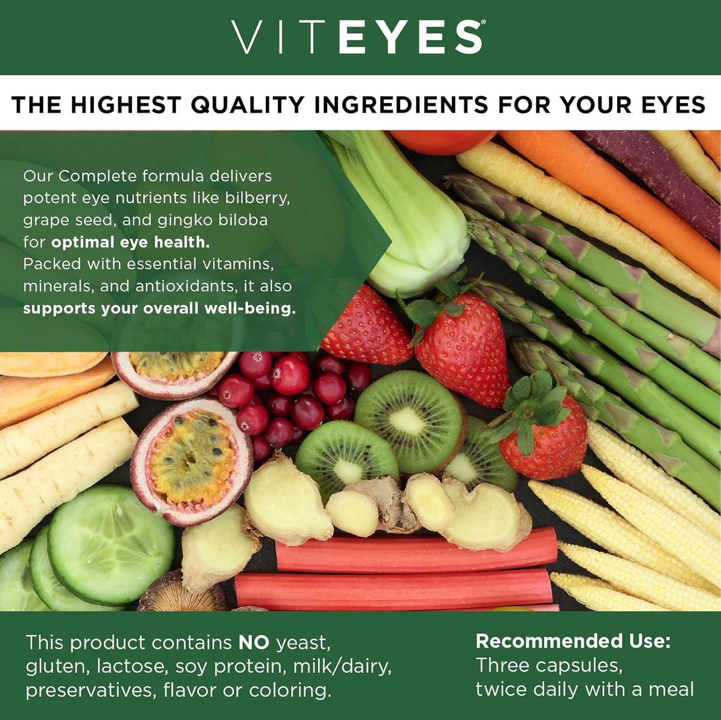 Viteyes Complete Eye & Total Body Health Multivitamin Supplement - 180 Capsules