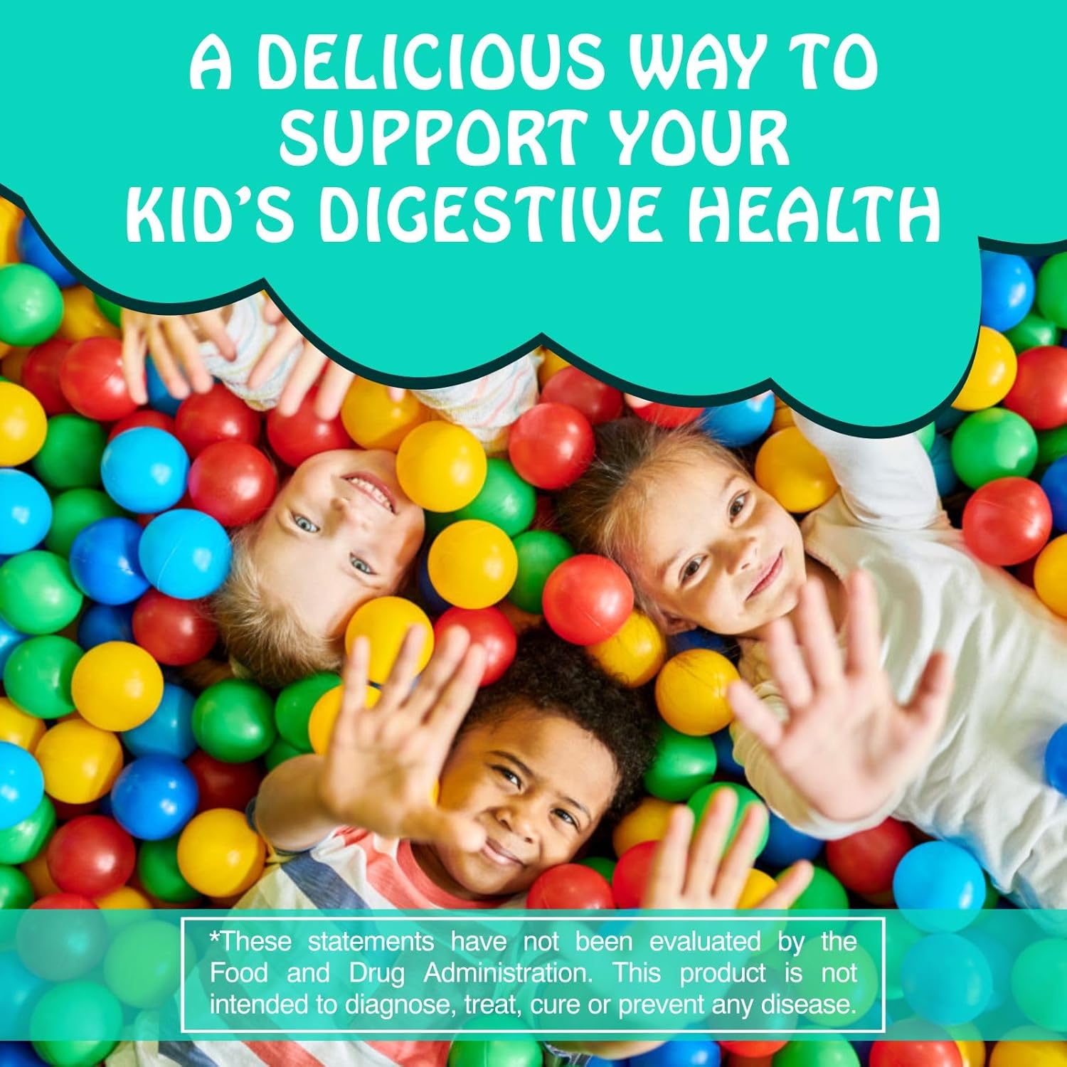 VITINITY NU10 Kids Probiotic Gummy Supplement - Clinically Proven for Gut-Brain Health & Digestive System Support