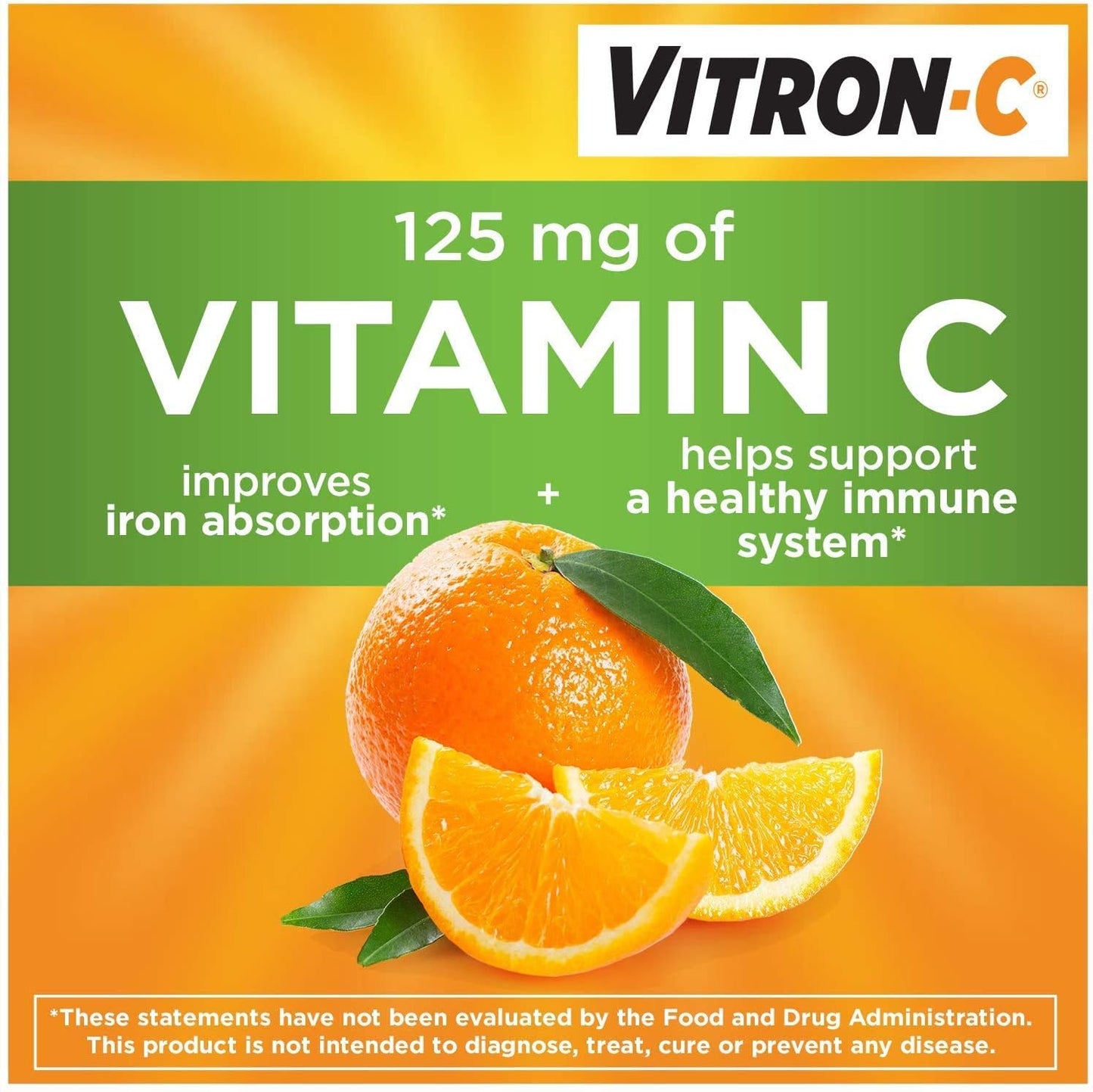Vitron-C Iron Supplement Coated Tablets 125mg/65mg Strength 60 Count Bottle from McK