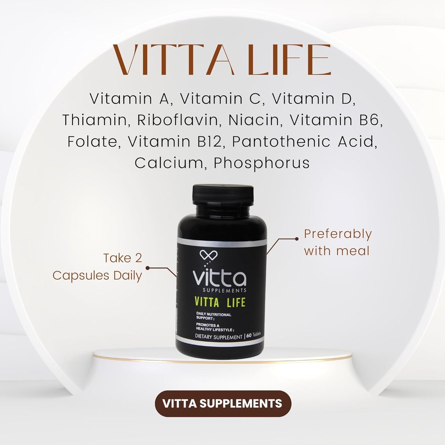 Vitta Life Tabs Multivitamin Supplement with Essential Vitamins and Minerals - 60 Tablets