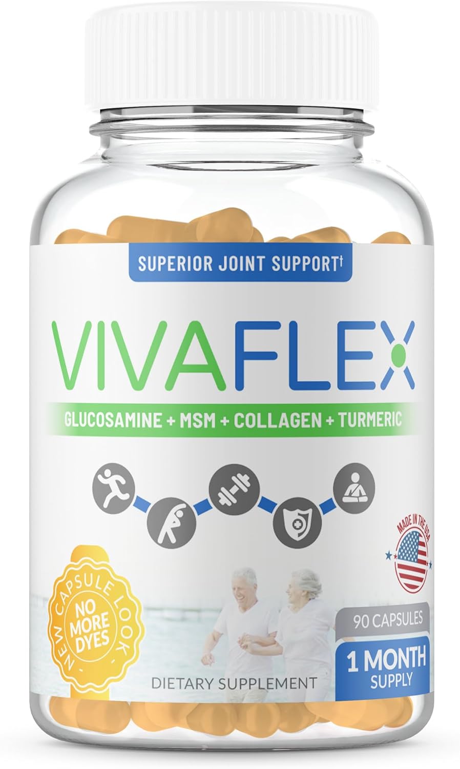 VivaFlex Joint Support Supplement with 9 Premium Ingredients for 1 Month - TerraForm Nutrition