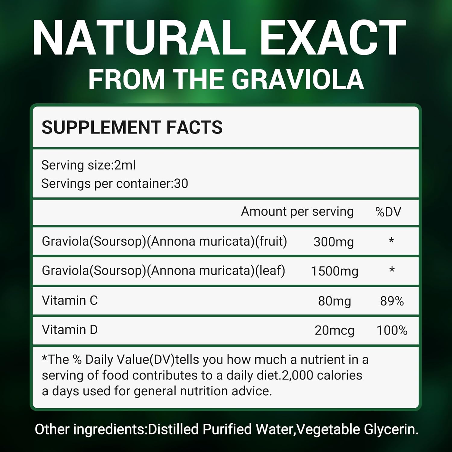 Vivcmin Graviola Soursop Leaf Extract Liquid - Immune Boost with Soursop Bitters, Liver Support, Lemon Flavor, 2 Fl Oz