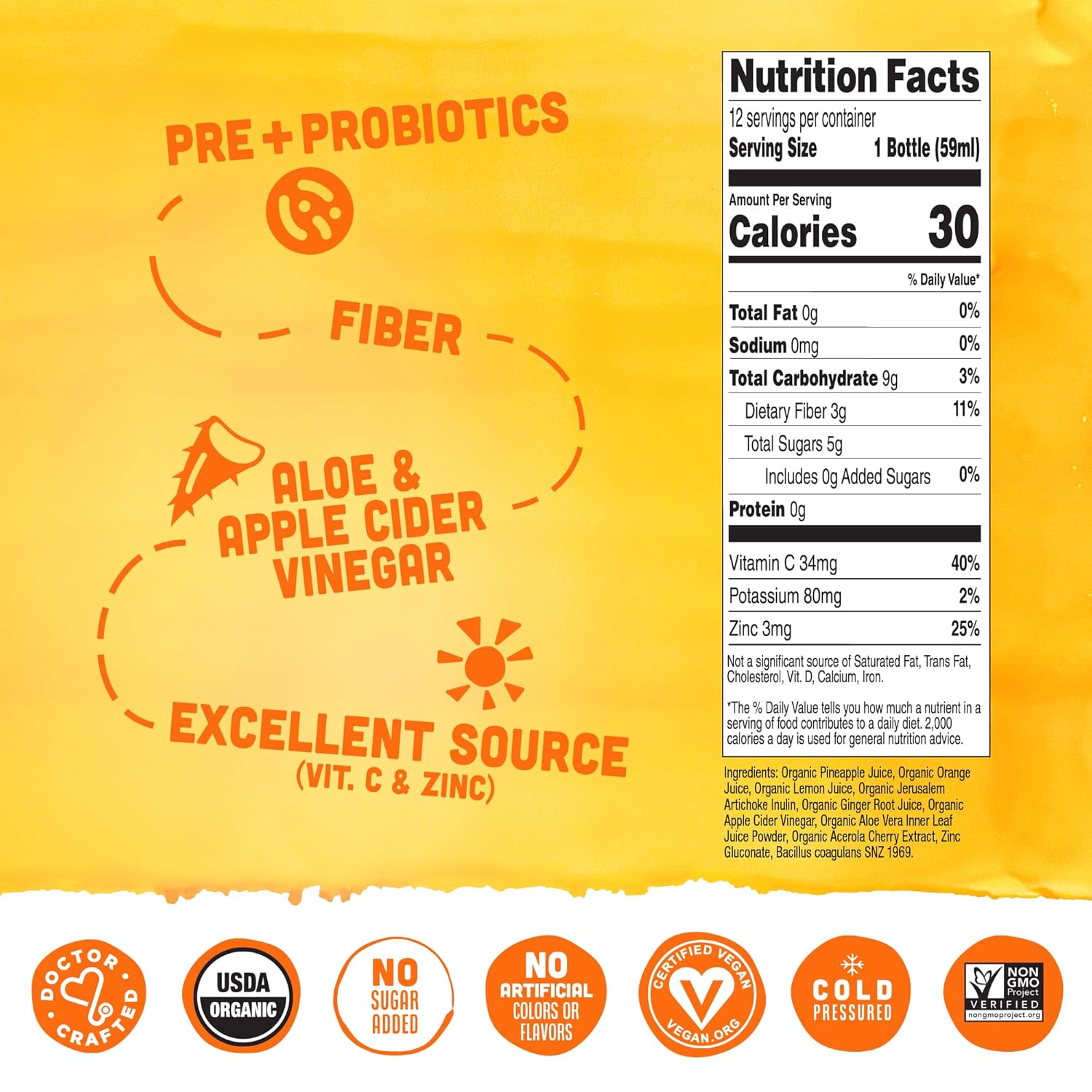 Vive Organic Digestion and Immunity Booster Shot for Natural Health Support