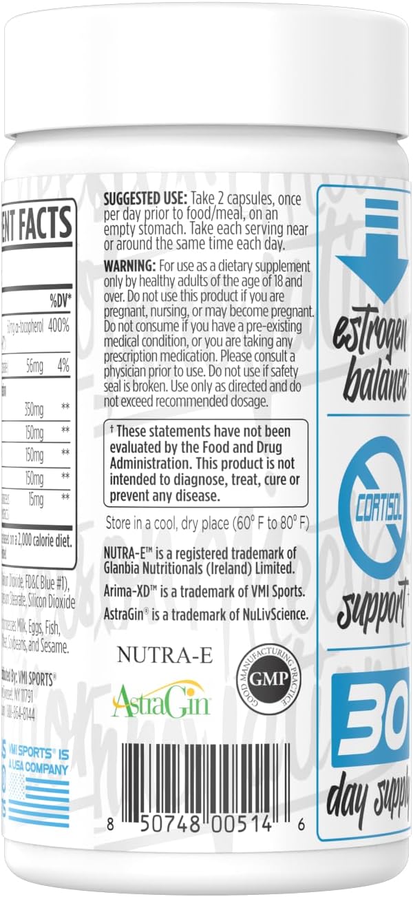 VMI Sports Arima-XD 60 Count Supplement for Hormone Balance in Men and Women, Supports Testosterone and Estrogen Levels (60 ct)