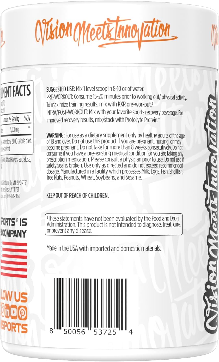 VMI Sports Creatine Monohydrate Powder: Peach Mango Rings Flavor, 5g per Serving, 60 Servings for Muscle Mass, Strength, Size, Power