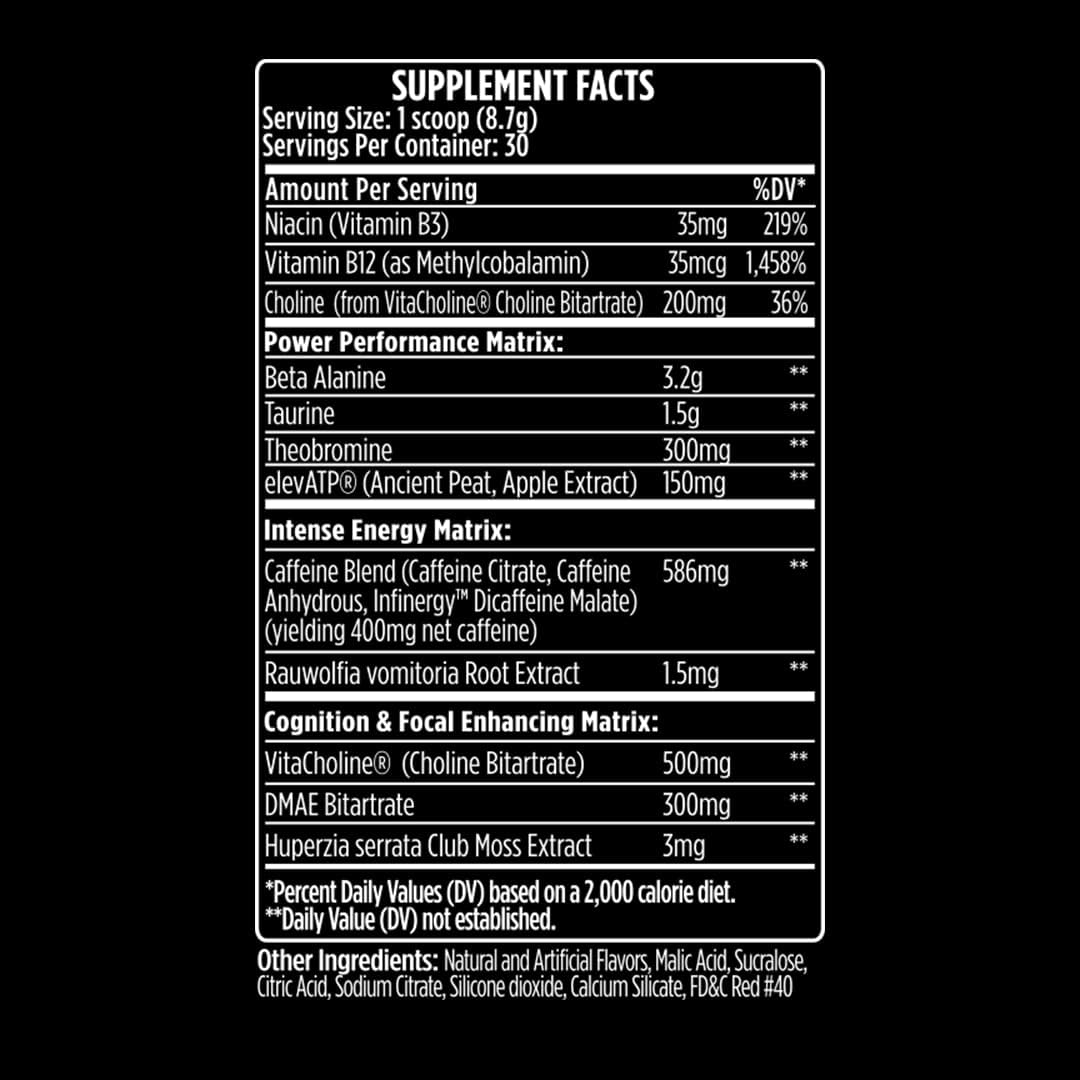 VMI Sports K-XR Energy Powder - Intense Pre-Workout Drink for Men and Women - Creatine Free - Enhanced Performance and Focus - Sour Watermelon Flavor - 30 Servings