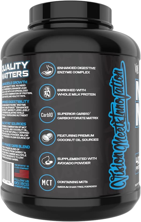 VMI Sports Major Mass Lean Mass Gainer Ice Cream Sandwich 4 Pounds - Protein Powder for Muscle Gain, Weight Gainer for Men and Women