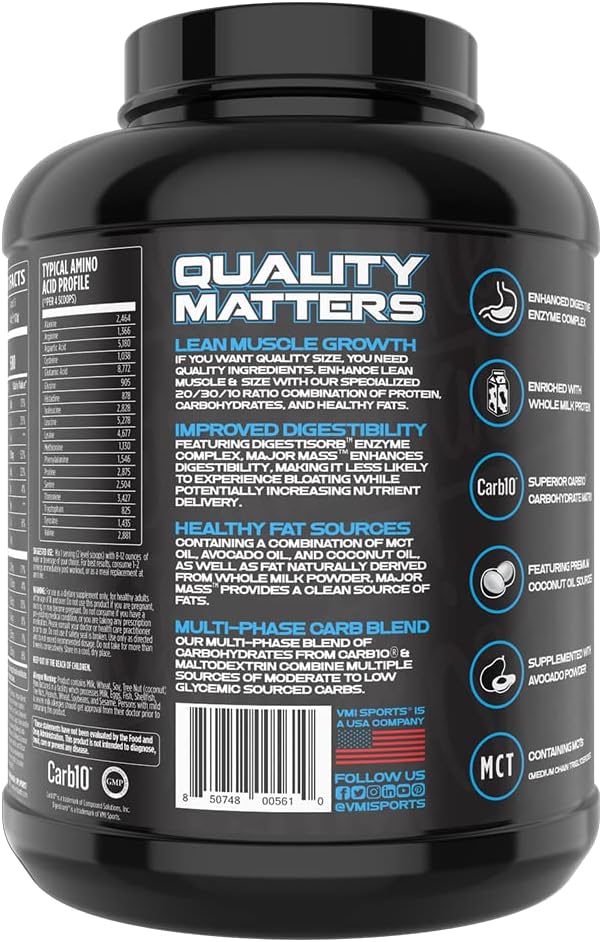 VMI Sports Major Mass Lean Mass Gainer Ice Cream Sandwich 4 Pounds - Protein Powder for Muscle Gain, Weight Gainer for Men and Women