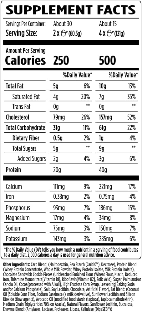 VMI Sports Major Mass Lean Mass Gainer Ice Cream Sandwich 4 Pounds - Protein Powder for Muscle Gain, Weight Gainer for Men and Women