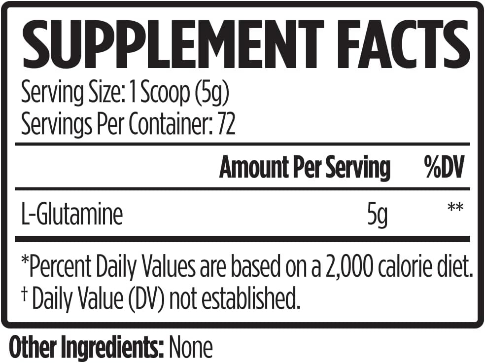 VMI Sports Pure L-Glutamine Powder for Muscle Repair & Recovery - Promotes Gut Health & Protein Synthesis - 5g per Serving - 72 Servings