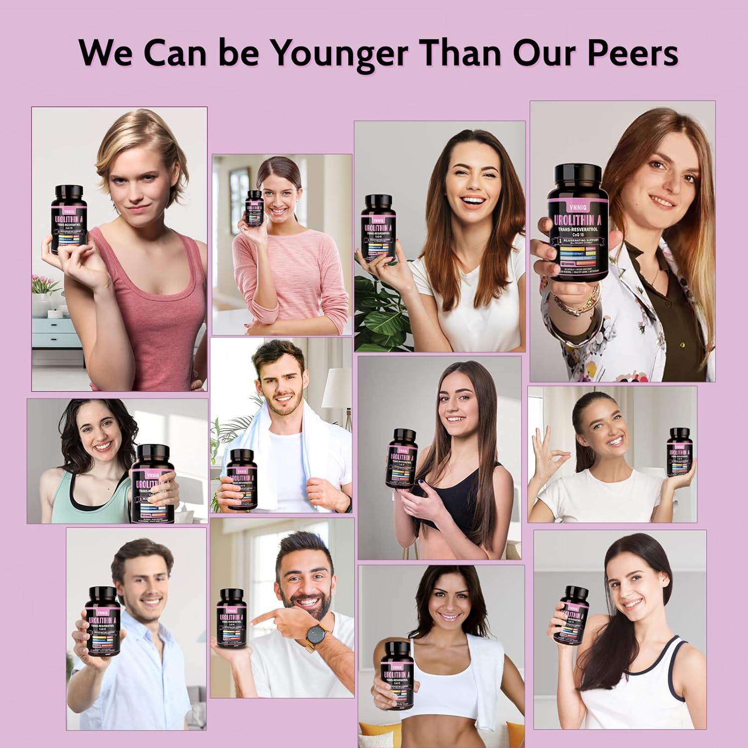 VNNIQ 9-in-1 Anti-Aging Supplement for Women: Urolithin A, Resveratrol, CoQ10 Capsules - USA Lab Verified Support Healthy Cellular Renewal