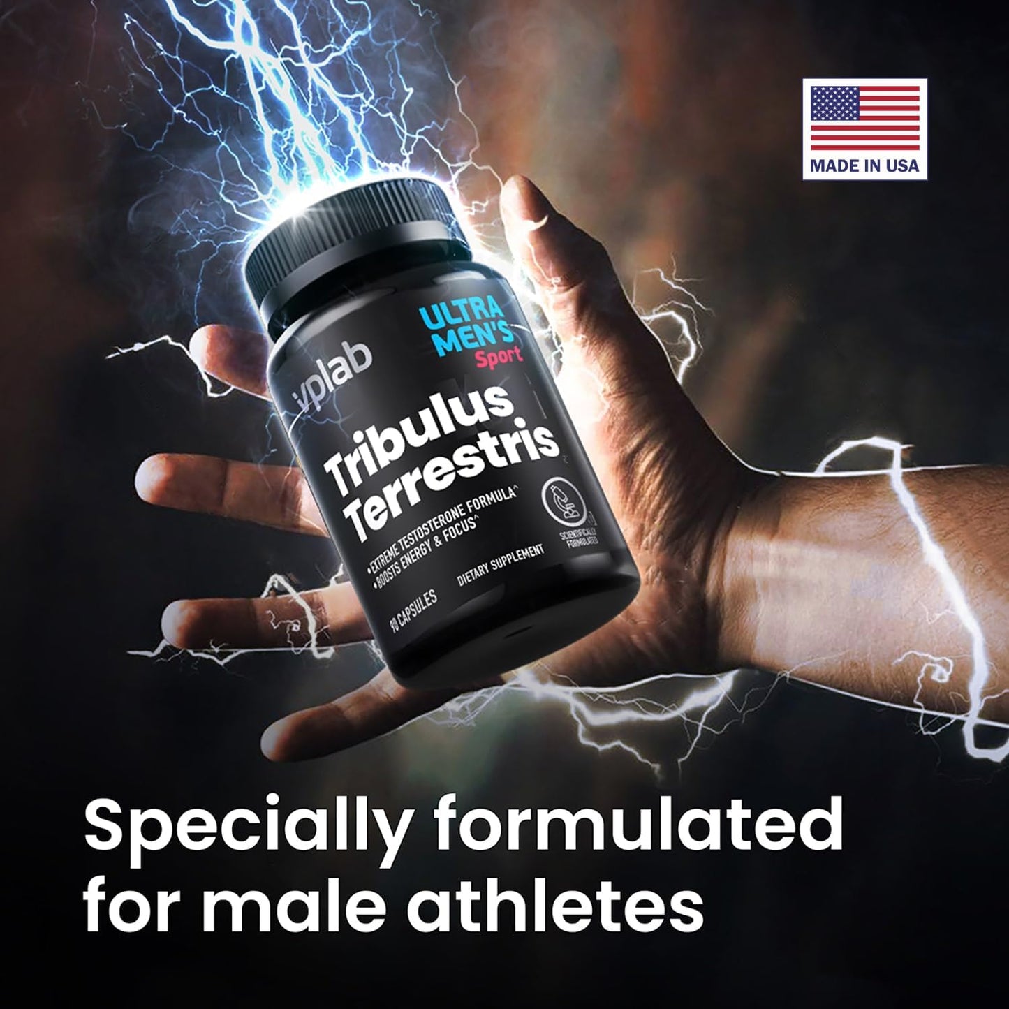 VPLab Ultra Men's Tribulus Terrestris Multivitamin Supplement - Boosts Testosterone & Immune System, 90 Capsules