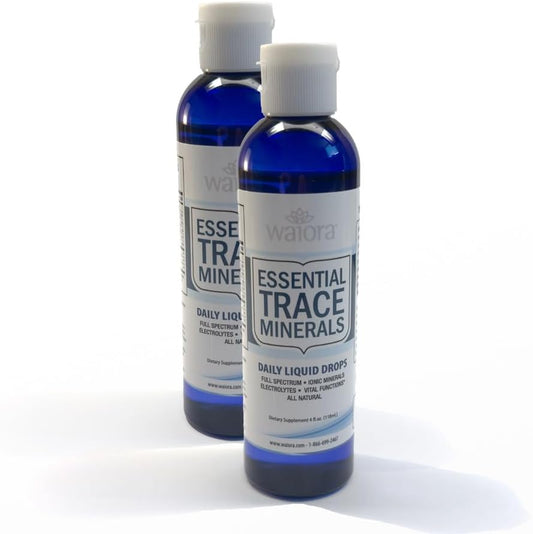 Waiora Essential Trace Minerals - Replenish Key Minerals, Support Body Functions, pH Balance, Electrolytes - 2 Bottles, 96 Servings