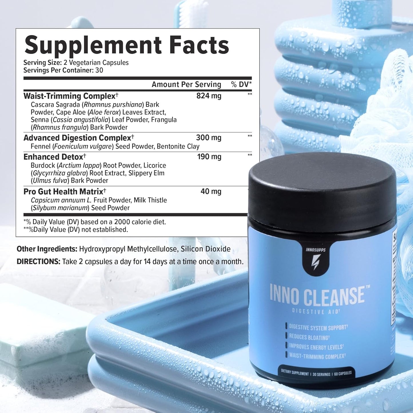 Waist Trimming Complex - Inno Cleanse Supplement for Digestive Support and Energy Boost, Gluten Free & Vegan Friendly