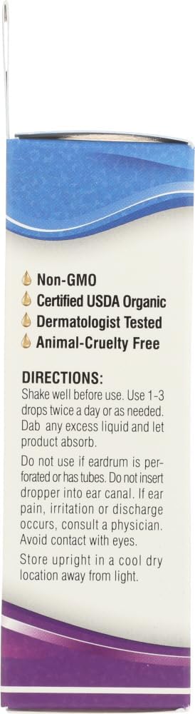 Wally's Natural Organic Ear Oil with Garlic and Mullein, 1 fl oz - Pack of 2