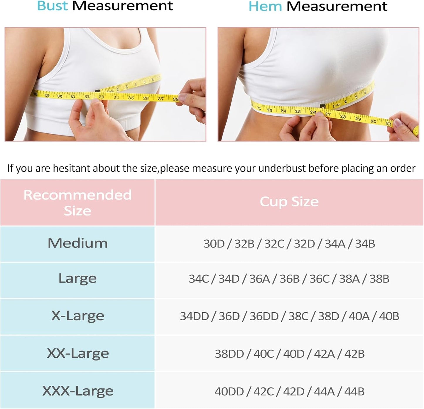 WANAYOU Women's Wireless Zip Front Post-Surgery Sports Bra for Active Yoga
