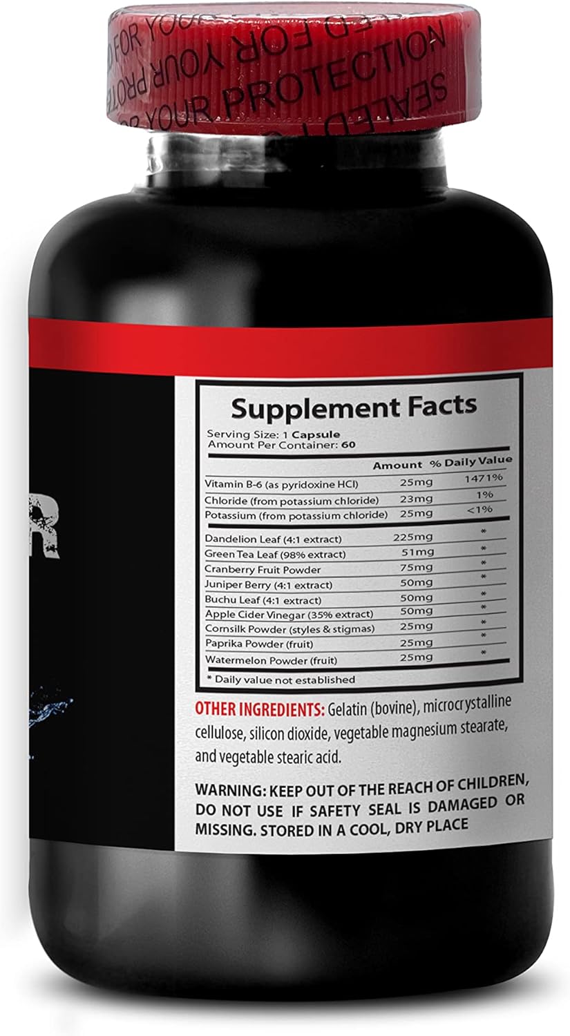 Water Away Diuretic Supplements - Reduce Bloating, Detox Cleanse, Support Kidney Function - VIP VITAMINS 60 Capsules