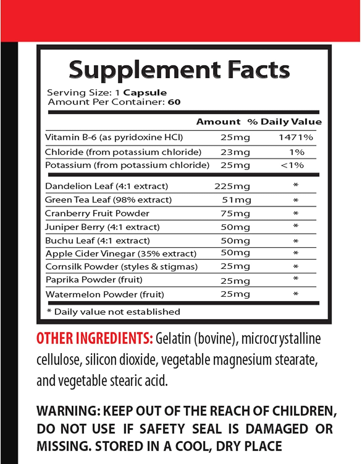 Water Away Diuretic Supplements - Reduce Bloating, Detox Cleanse, Support Kidney Function - VIP VITAMINS 60 Capsules