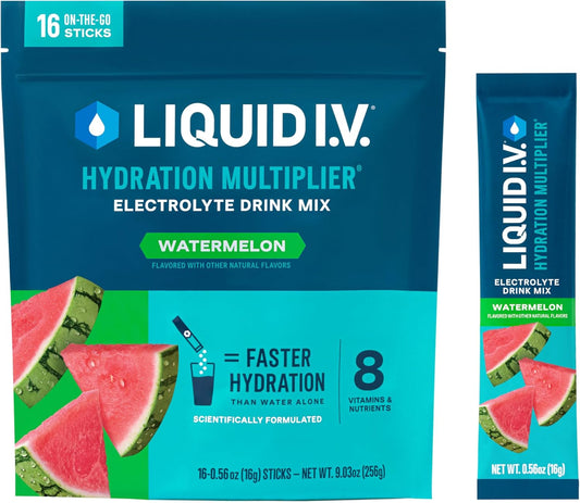 Watermelon Electrolyte Powder Drink Mix for Hydration - Liquid I.V.® Multiplier® - 1 Pack (16 Servings)