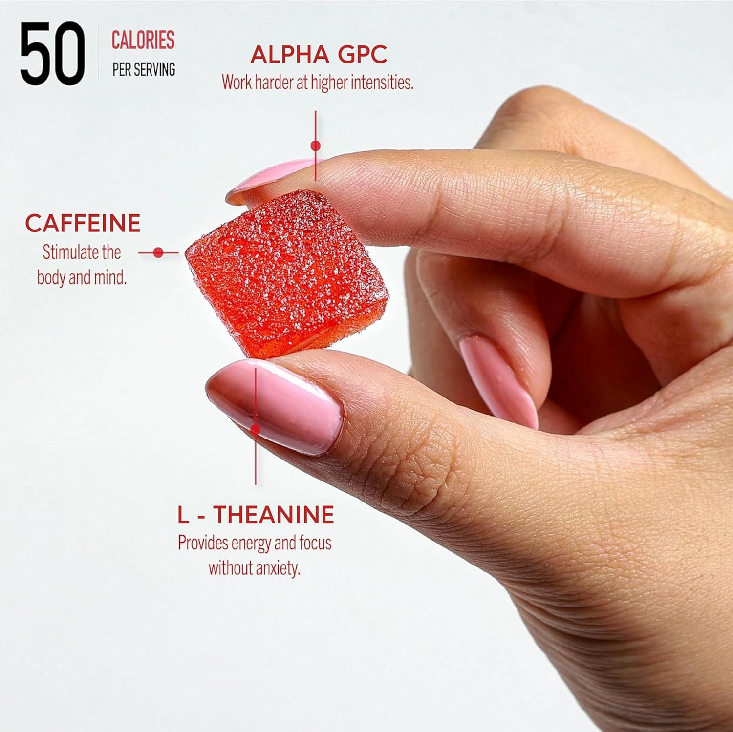Watermelon Flavored AXO Nutrition Pre-Workout Energy Gummies - 75 Count, Vegan & Non-GMO with Caffeine, B12, and L-Theanine