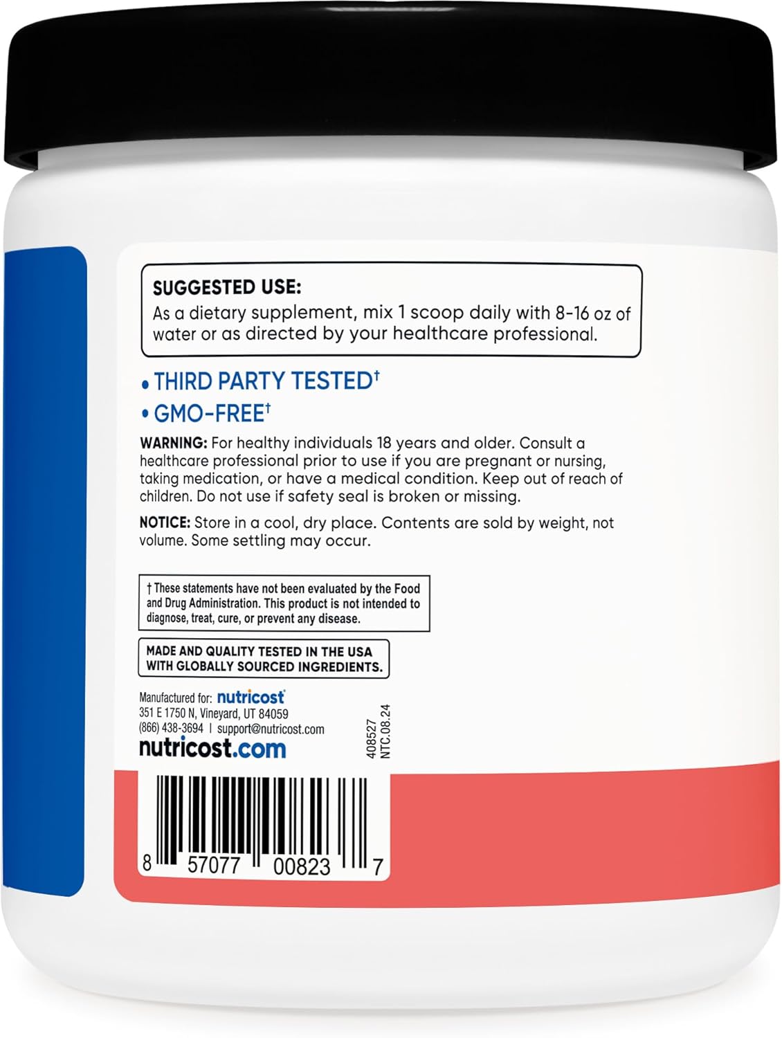 Watermelon Flavored BCAA Powder by Nutricost - 30 Servings, 2:1:1 Ratio for Optimal Results