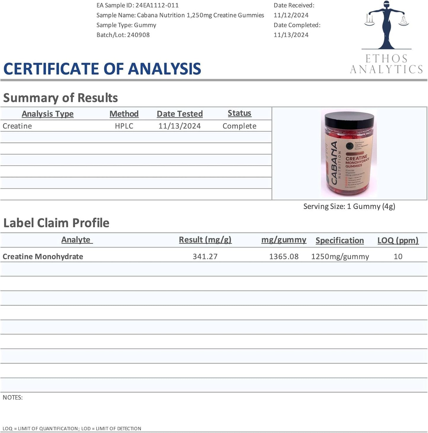 Watermelon Flavored Creatine Gummies - Muscle Gain Supplement for Men & Women - Boost Energy & Focus - 120 Count