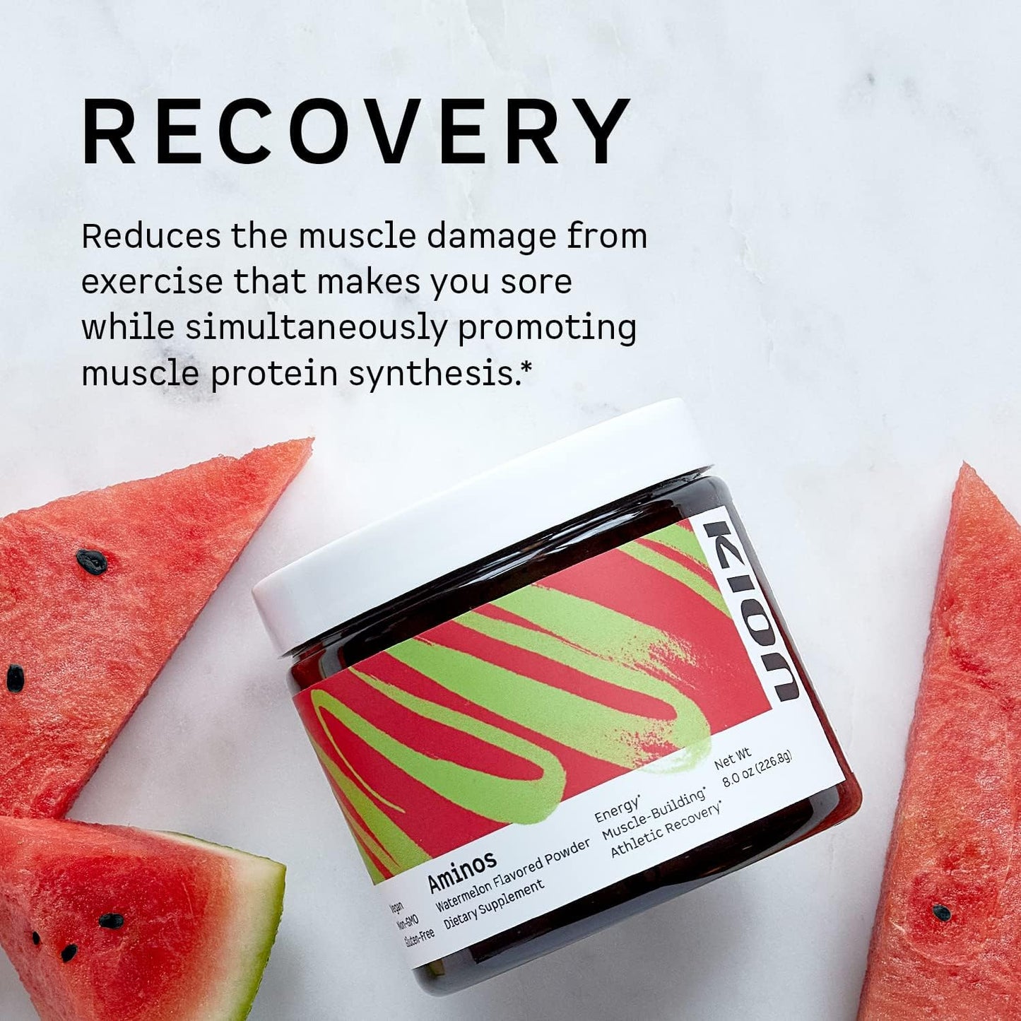 Watermelon Flavored Kion Aminos Essential Amino Acids Powder - Muscle Recovery & Energy Supplement - 30 Servings