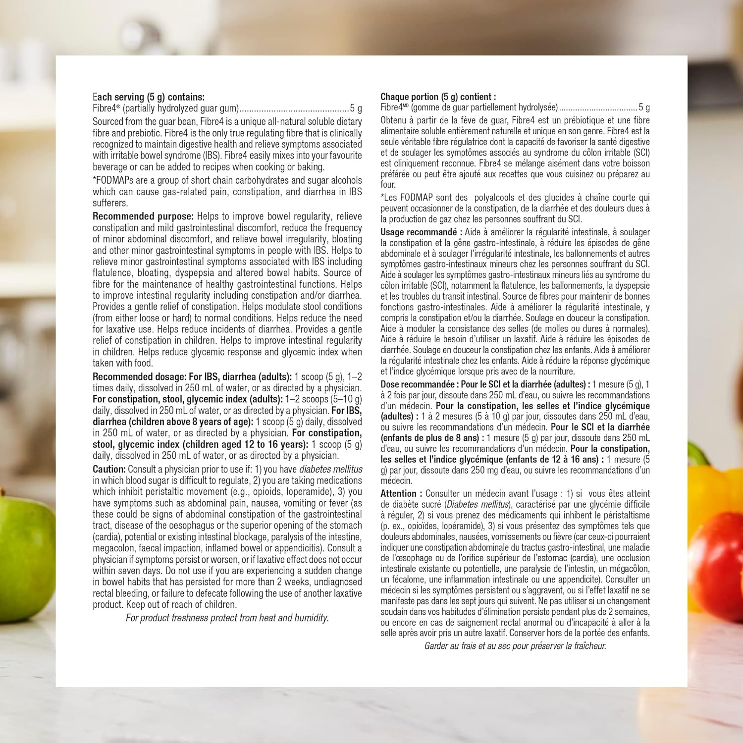 Webber Naturals Fibre 4 Powder - Unflavoured, 150g - Dietary Fiber Supplement